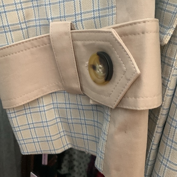 NWT! Avec Les Filles L mixed plaid trench coat - Picture 7 of 9